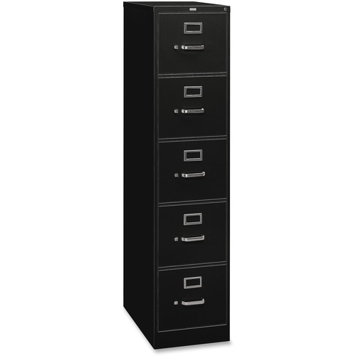 310 Series Five-Drawer, Full-Suspension File, Letter, 26-1/2d, Black