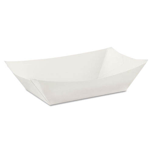 KANT LEEK POLYCOATED PAPER FOOD TRAY, 3 LB CAPACITY, 5.88 X 8.4 X 2, WHITE, 250/PACK, 2/PACK/CARTON