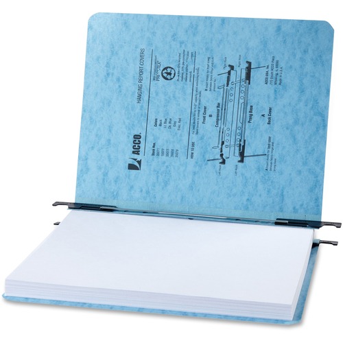 Hanging Report Cover,2" Capacity,11"x8-1/8",5/PK,Light Blue