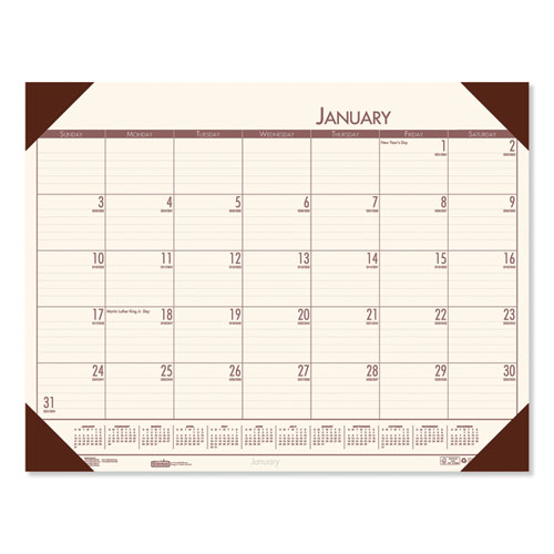 RECYCLED ECOTONES MOONLIGHT CREAM MONTHLY DESK PAD CALENDAR, 22 X 17, 2019