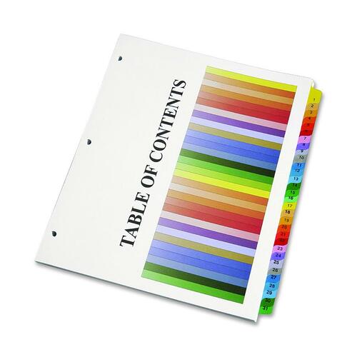 7530013683493 SKILCRAFT MULTIPLE INDEX SHEETS, 31-TAB, 1 TO 31, 11 X 8.5, WHITE, 1 SET