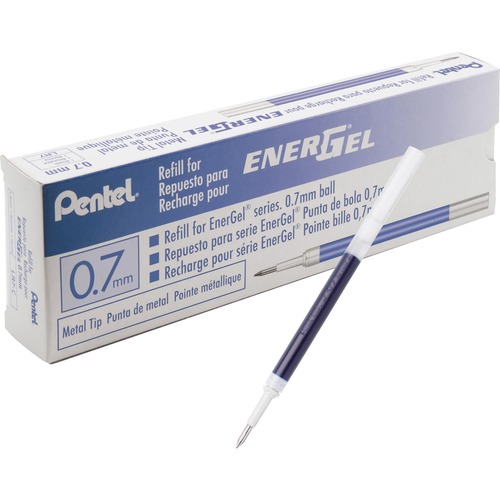 Gel Pen Refills, f/EnerGel, 0.7mm, Fine, 12/BX, Blue Ink