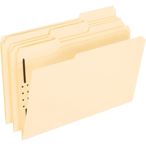 Fastener Folders, 1 Fasteners, 1/3 Cut Tabs, Legal, Manila, 50/box