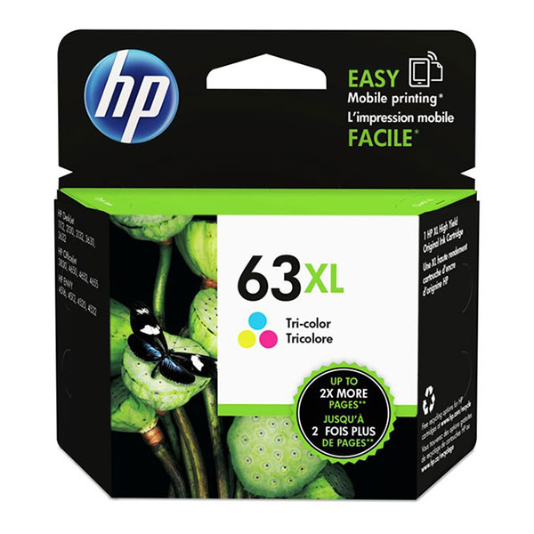 HP F6U63AN (HP 63XL C) Tri-Color OEM Inkjet Cartridge