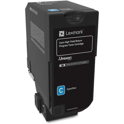 Return Toner Cartridge, f/CS725, 12,000 Page Yield, CYN
