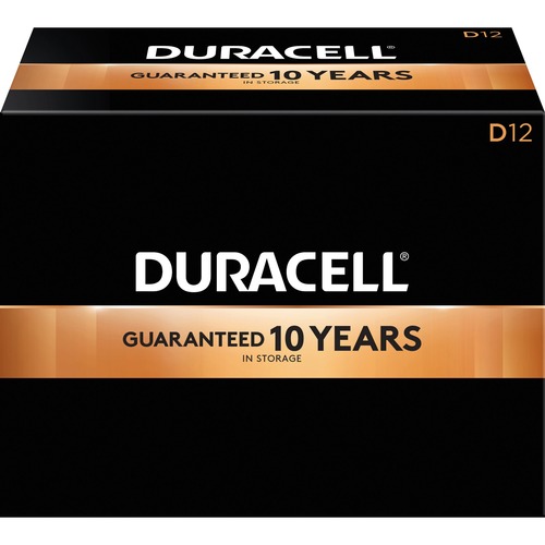 Alkaline Batteries, D, Coppertop, 12/BX, Black