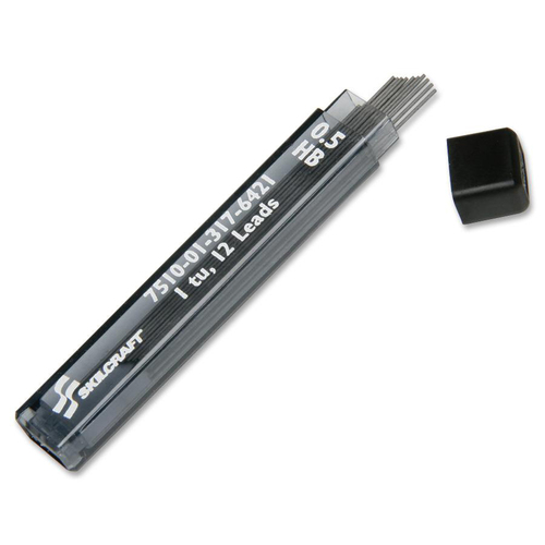 7510013176421, LEAD REFILL, MECHANICAL PENCIL, .5 MM, 2 HB, BLACK