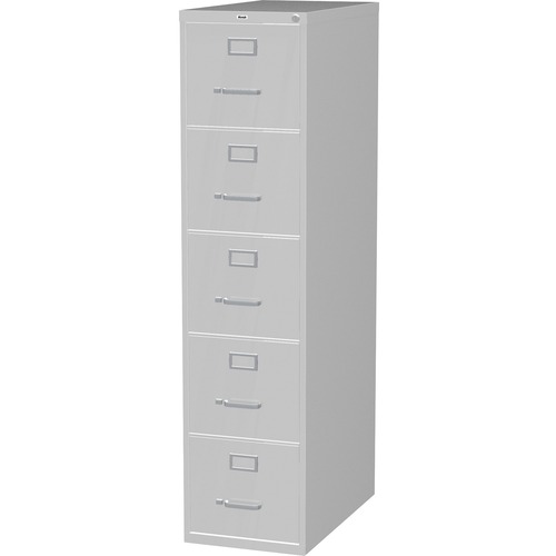 Vertical File, 5-Drawer, Ltr, 15"x26-1/2"x61-3/8", Lt Gray