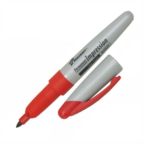 7520015194374, PERMANENT IMPRESSION MARKER, FINE POINT, RED, DOZEN