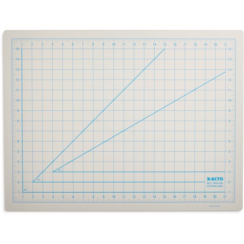 Self-Healing Cutting Mat, Nonslip Bottom, 1" Grid, 18 X 24, Gray