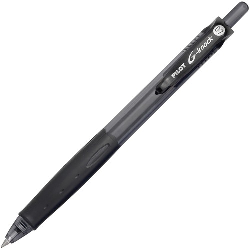 G-KNOCK BEGREEN RETRACTABLE GEL PEN, FINE 0.7MM, BLACK INK/BARREL, DOZEN
