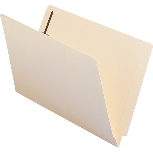END TAB FASTENER FOLDERS W/REINFORCED TAB, 1 FASTENER, LEGAL, MANILA, 50/BX