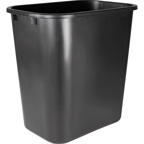 Wastebasket, Rectangular, 28 Qrt, 15"x10-1/4"x15", 24/CT, BK