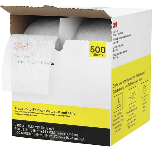 EASY TRAP DUSTER, 5" X 125 FT, WHITE, 2 250 SHEET ROLLS/CARTON