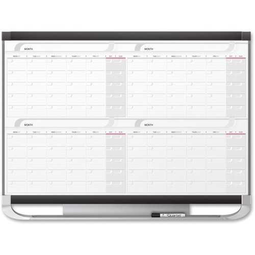 PRESTIGE 2 MAGNETIC TOTAL ERASE 4-MONTH CALENDAR, 48 X 36, GRAPHITE COLOR FRAME