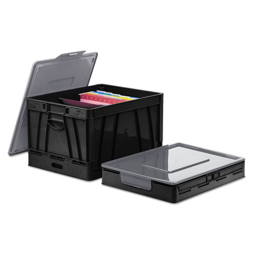 Collapsible Crate, 17 1/4 X 14 1/4 X 10 1/2, Black/gray, 2/pack