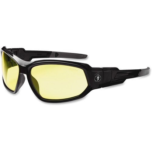 Ergodyne  Yellow Lens Safety Goggles/Glasses, Full-Frame, Black
